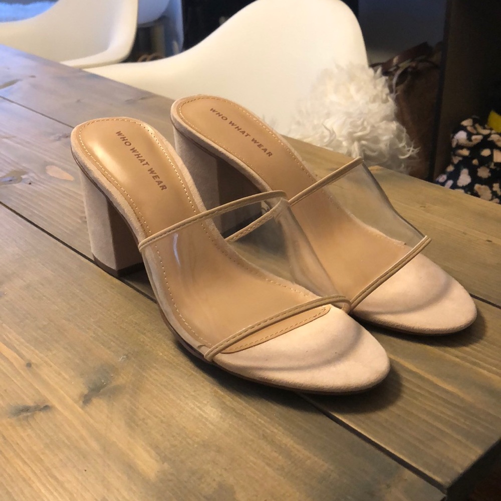 Who what wear nude block mule heel sz 9